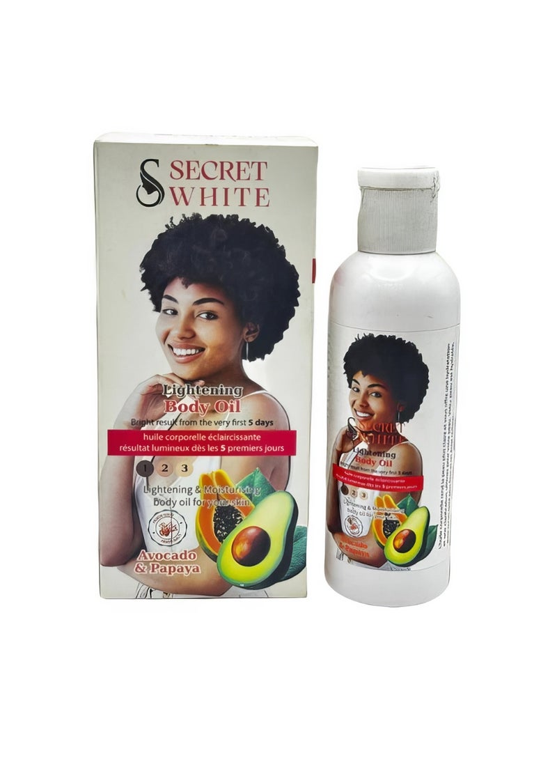 Advanced Lightening Body Oil with Avocado & Papaya | Fast-Acting Skin Brightening & Deep Moisturizer